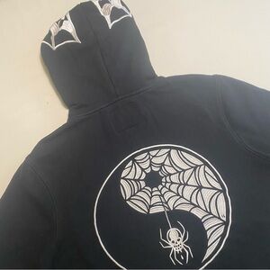 Lurking Class Ying Yang Spider Hoodie Men L Skull Embroidered Logo Punk Goth